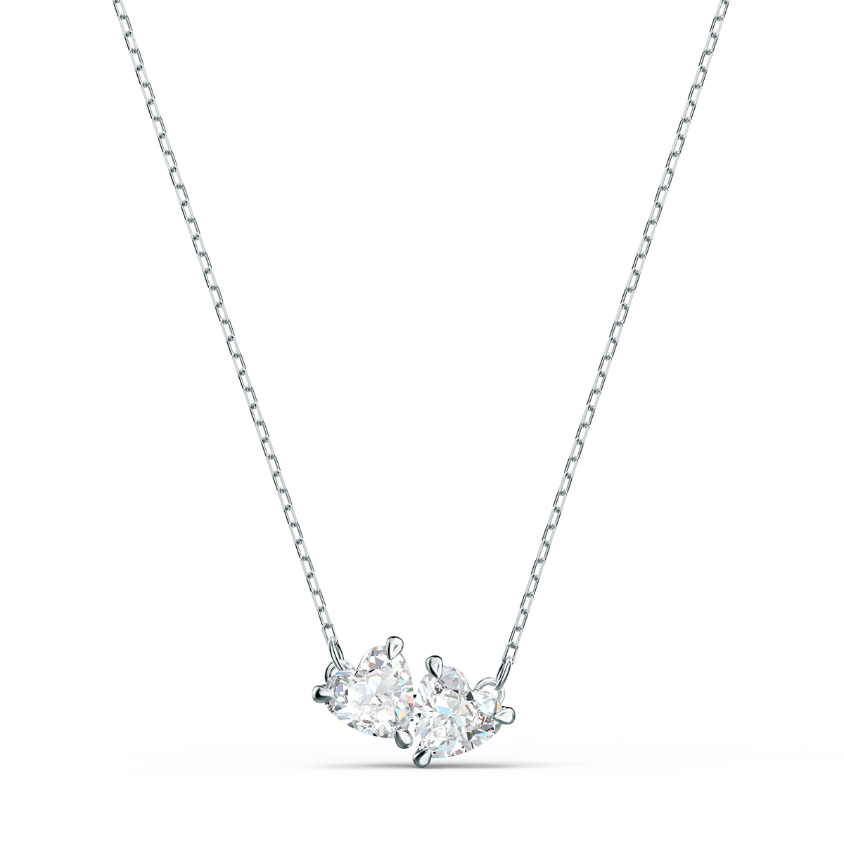Swarovski Rhodium Silver and Crystal Attract Soul Heart Necklace